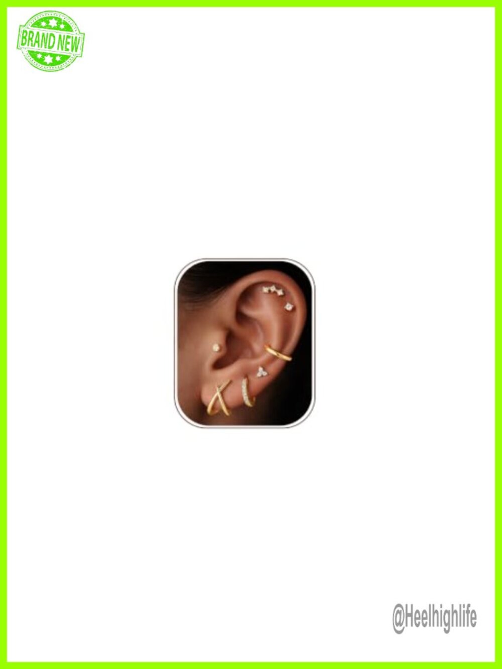 14K Gold Plated Hypoallergenic Stud Earrings Set for Women